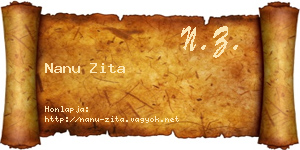 Nanu Zita névjegykártya